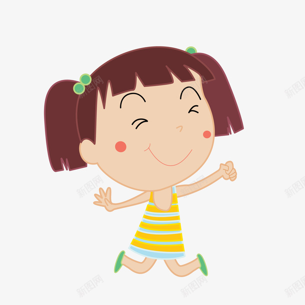 卡通跳起来的女孩矢量图ai免抠素材_88icon https://88icon.com 人物设计 儿童节 卡通 可爱 女孩 矢量图 跳起来 辫子 高兴的跳起来