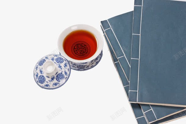 书籍和盖碗茶png免抠素材_88icon https://88icon.com 书籍 产品实物 日用百货 盖碗 盖碗茶