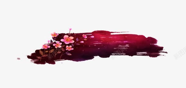 装饰花卉png免抠素材_88icon https://88icon.com 树枝 粉色 红色笔刷 花卉