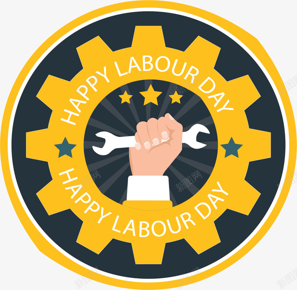 黄色齿轮劳动节标签矢量图ai免抠素材_88icon https://88icon.com 劳动节 劳动节快乐 劳动节标签 矢量png 黄色齿轮 齿轮 矢量图