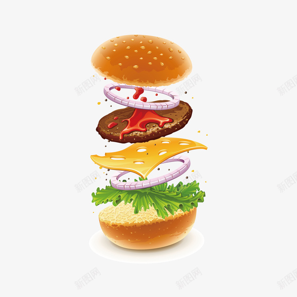 夹层面包矢量图eps免抠素材_88icon https://88icon.com 美味 美食 美食城 饮食 矢量图