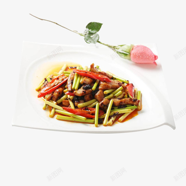 家常小炒蒜台炒肉png免抠素材_88icon https://88icon.com 家常菜 家常菜品 小炒美食 炒菜类 蒜台炒肉 蒜苔炒肉 蒜薹肉丝