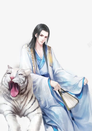 老虎白衣帅气古风男子png免抠素材_88icon https://88icon.com 古风 帅气 男子 白衣 老虎