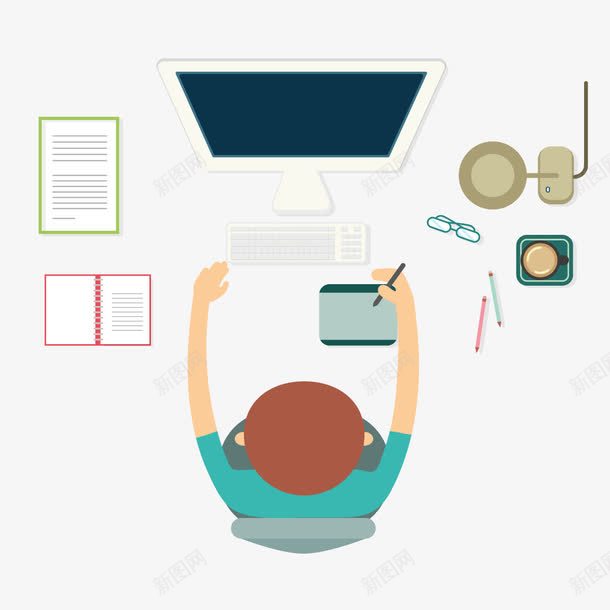 片png免抠素材_88icon https://88icon.com 办公 加班 数位板 笔记本