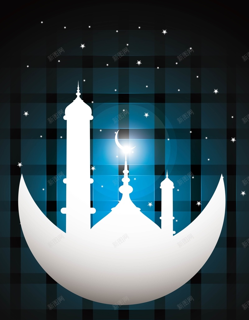 蓝色梦幻月亮上的城堡背景矢量图ai设计背景_88icon https://88icon.com AI 城堡 忧伤 星光 海报 矢量素材 纹理 线条 背景 蓝色 高清背景设计图 矢量图