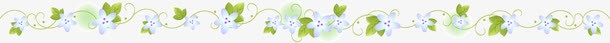 蓝色小花绿叶装饰png免抠素材_88icon https://88icon.com 绿叶 蓝色 装饰