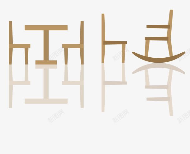 黄色饭桌png免抠素材_88icon https://88icon.com 摇椅 褐色 饭桌