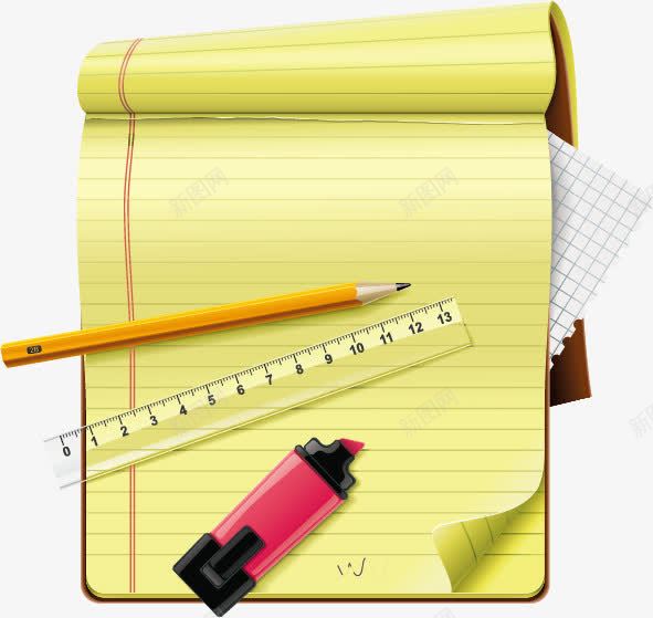 学习用品卡通矢量图ai免抠素材_88icon https://88icon.com 卡通 学习用品 尺子 笔记本 铅笔 矢量图