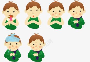 生病儿童卡通儿童矢量图ai免抠素材_88icon https://88icon.com 不适 儿童 医疗 家 床 悲伤 枕头 治疗的人 流感 温度计 温弱性格 男童 疾病 矢量病包 躺在床上 矢量图