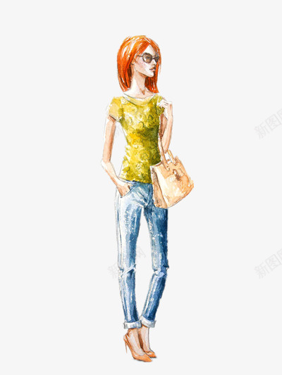 模特png免抠素材_88icon https://88icon.com 模特手绘 模特插画 美女模特