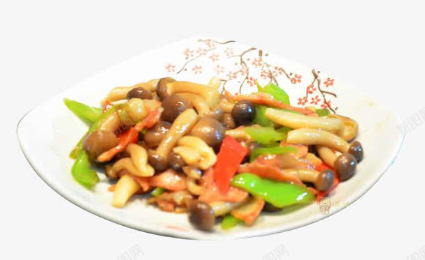 培根炒蟹味菇png免抠素材_88icon https://88icon.com 培根 家常菜 快手菜 美食 美食素材 胡萝卜 蟹味菇 青椒