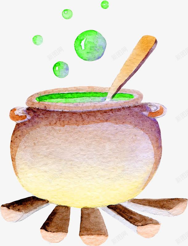 药锅png免抠素材_88icon https://88icon.com 万圣节 手绘 水彩 药锅