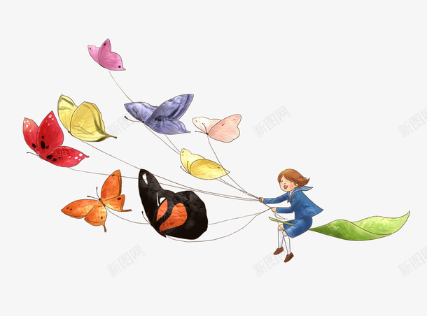 多彩梦幻蝴蝶女孩装饰图案png免抠素材_88icon https://88icon.com 免抠PNG 多彩 女孩 梦幻 蝴蝶 装饰图案