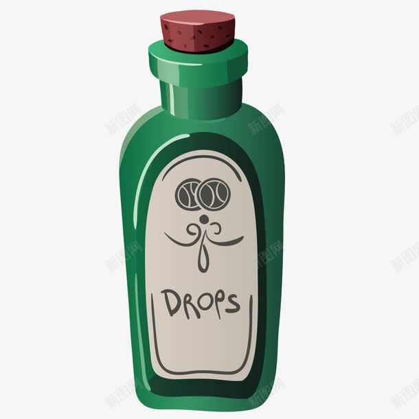 绿色卡通塑料瓶木塞png免抠素材_88icon https://88icon.com 卡通 塑料瓶 木塞 绿色