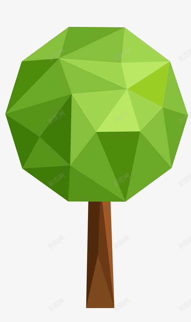 创意绿色树木矢量图ai免抠素材_88icon https://88icon.com 低面建模 树木 植物 清新 绿意 绿色 矢量图