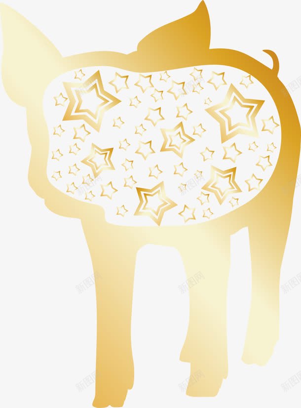 十二生肖剪影png免抠素材_88icon https://88icon.com 亥猪 剪影 动物 十二生肖 卡通 猪 生肖 设计 金色