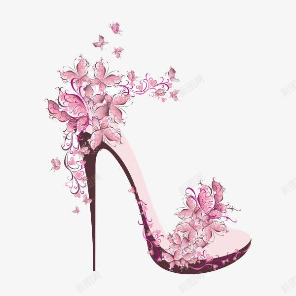 美丽花纹装饰高跟鞋png免抠素材_88icon https://88icon.com 女人 花纹 高跟鞋