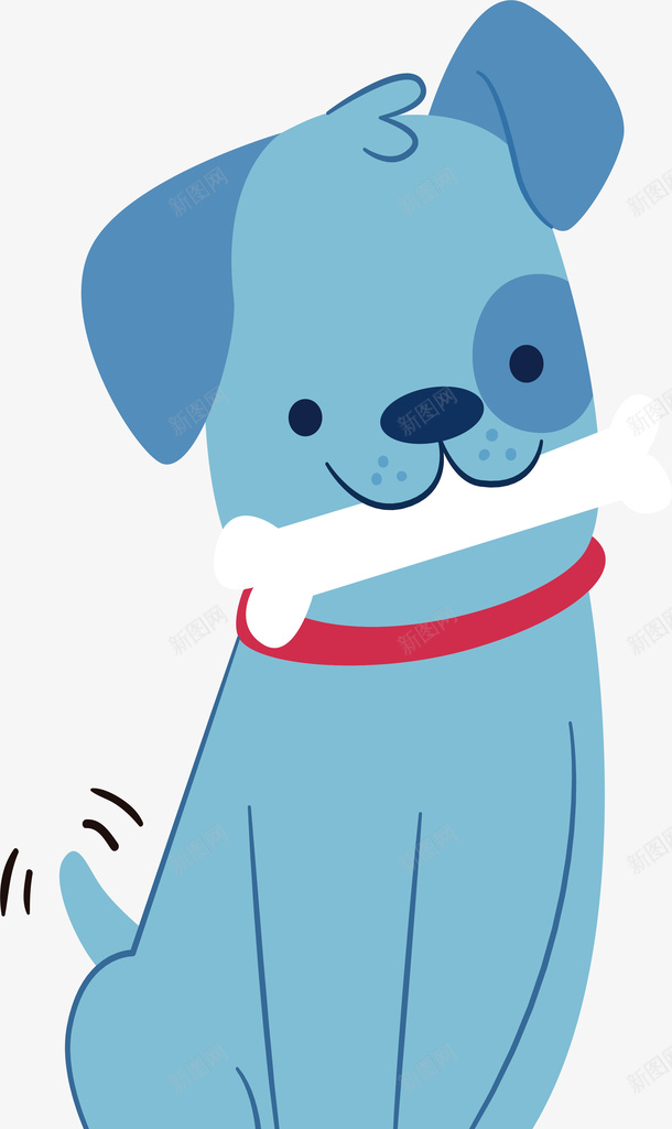 卡通啃骨头的狗狗矢量图ai免抠素材_88icon https://88icon.com 卡通 可爱动物 狗狗 狗狗设计 精美 蓝色 矢量图