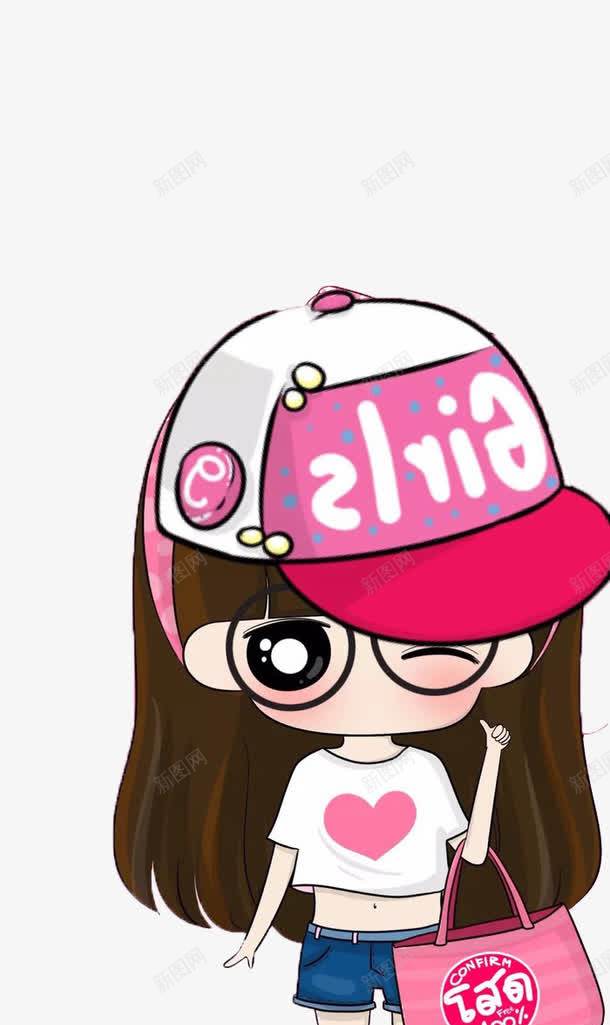 戴着粉色棒球帽的可爱卡通小女孩png免抠素材_88icon https://88icon.com 卡通 可爱 小女孩 粉色棒球帽