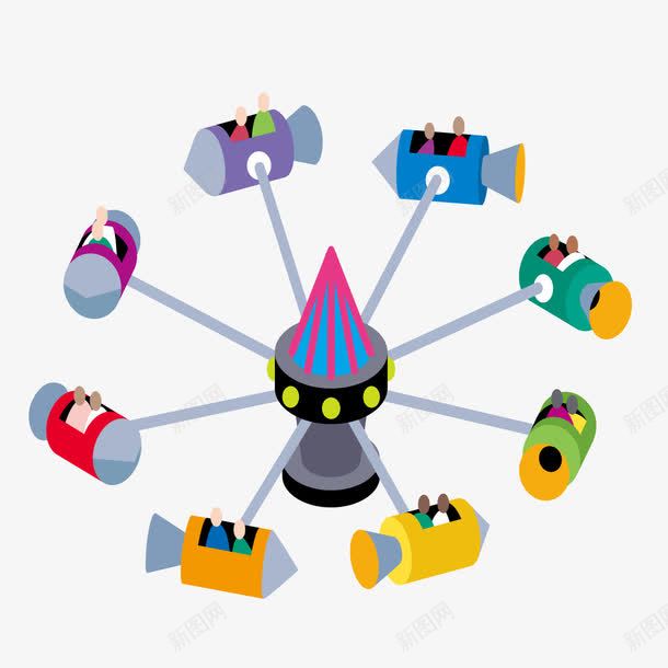 卡通大转盘矢量图ai免抠素材_88icon https://88icon.com 卡通 游乐园 转盘 矢量图
