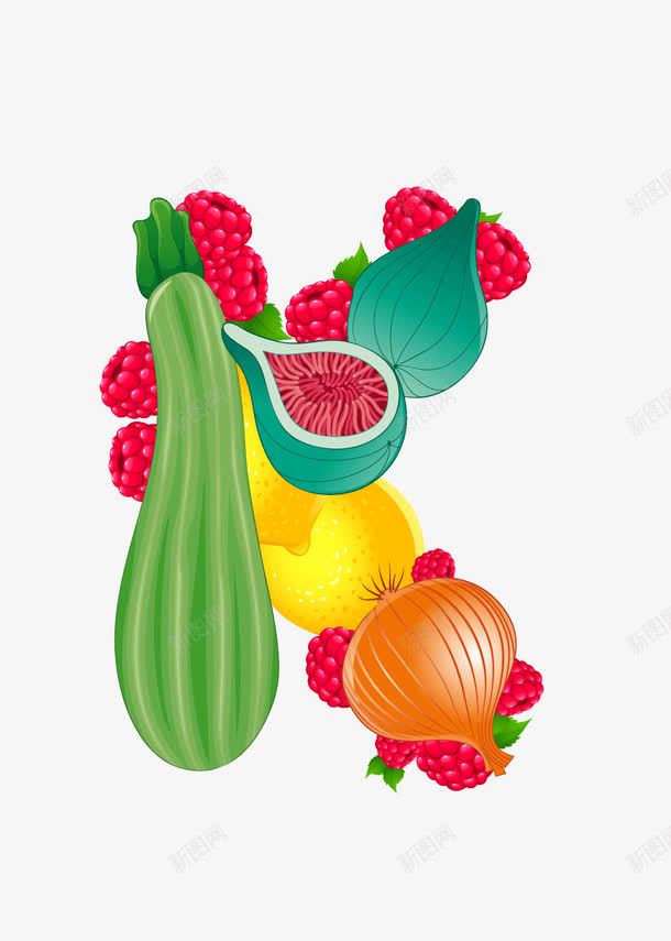 卡通蔬菜字母Kpng免抠素材_88icon https://88icon.com 卡通字母K 大写字母 字母K 水果字母 艺术字体 英文字母 蔬菜字母
