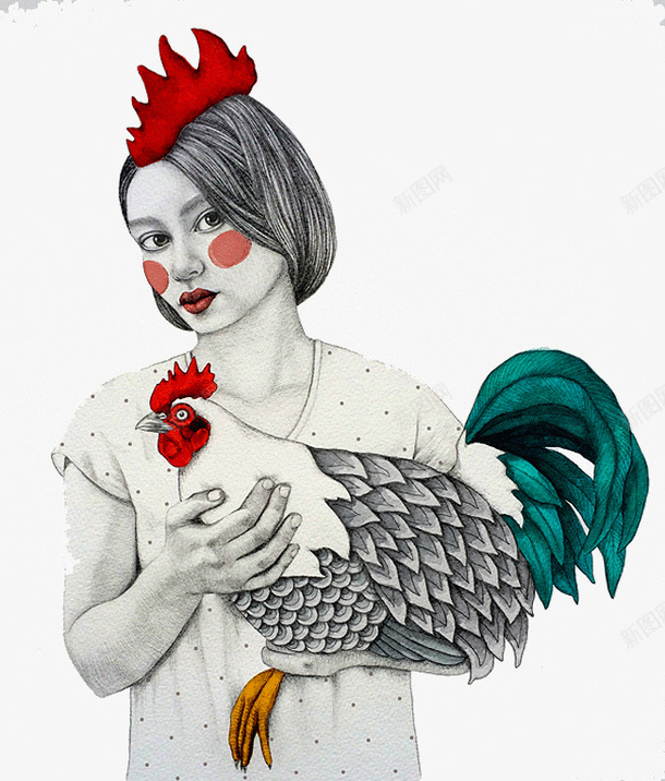 个性独特的插画png免抠素材_88icon https://88icon.com 个性 创意 女子 插画 独特