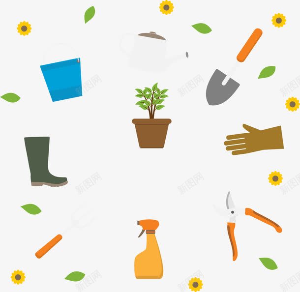 手绘园艺png免抠素材_88icon https://88icon.com 卡通 园艺 手绘