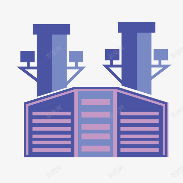 卡通蓝色石油加工厂中石油矢量图ai免抠素材_88icon https://88icon.com 中石油 卡通 石油加工厂 蓝色 矢量图