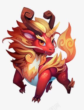 神兽火麒麟png免抠素材_88icon https://88icon.com 动漫麒麟兽 圣兽 火麒麟 神兽麒麟 麒麟