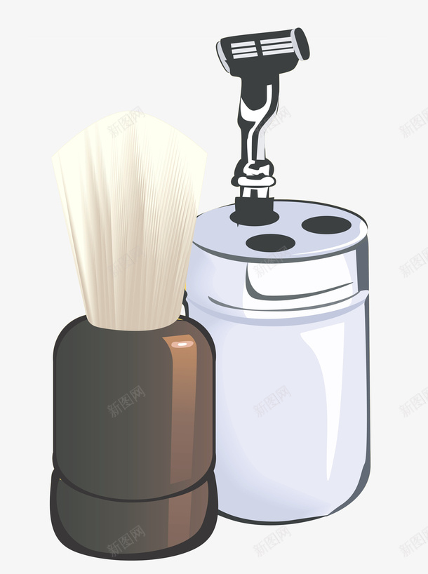 手绘简约剃胡须工具png免抠素材_88icon https://88icon.com 刀片 刮刀 刮胡刀 剃刀 剃须刀 毛刷 清洁工具 简约手绘 锋利