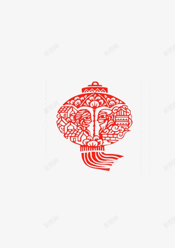 灯笼剪纸png免抠素材_88icon https://88icon.com 剪纸 灯笼 窗花