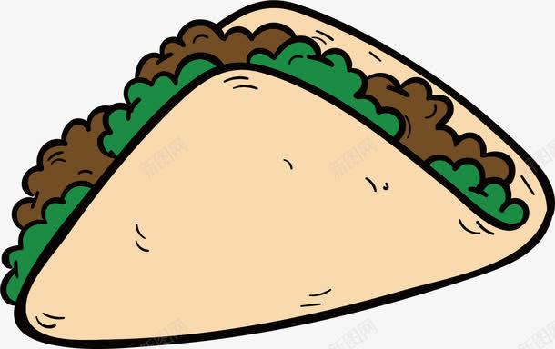 肉夹馍png免抠素材_88icon https://88icon.com 卡通 手绘 肉夹馍