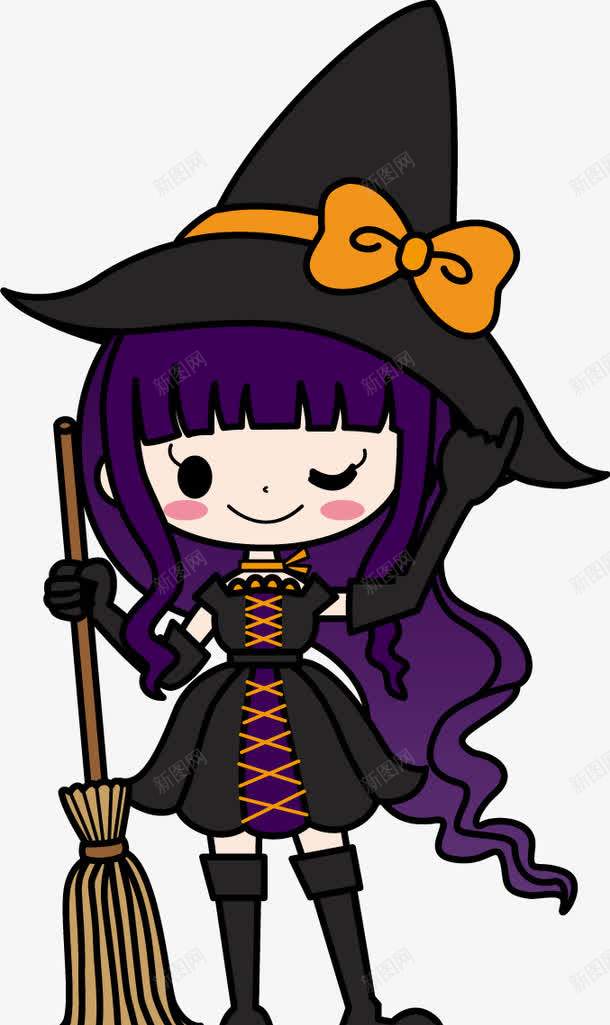 卡通小魔女png免抠素材_88icon https://88icon.com 卡通 女孩 小魔女