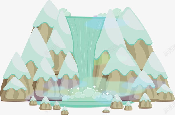 美丽绿色小山瀑布矢量图ai免抠素材_88icon https://88icon.com 夏天瀑布 小山 瀑布 矢量png 绿色小山 美丽瀑布 矢量图
