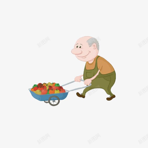 农村老伯手推车运蔬果png免抠素材_88icon https://88icon.com 农忙 农村 手推车 老伯 老伯伯 蔬果 辛勤 运输 运送