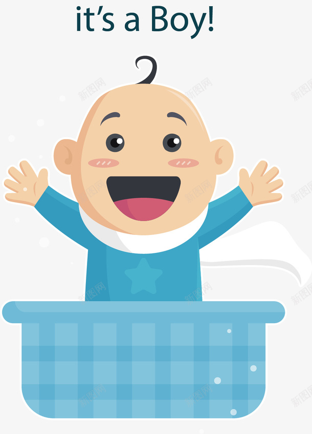 开心大笑的可爱男婴矢量图ai免抠素材_88icon https://88icon.com 可爱男婴 开心男婴 新生儿 男婴 矢量png 蓝色男婴 矢量图