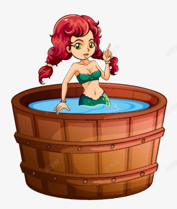 动漫插图美女木桶泡澡png免抠素材_88icon https://88icon.com 动漫插图 可爱插图 木桶 泡澡 红色美女 美女 美女泡澡