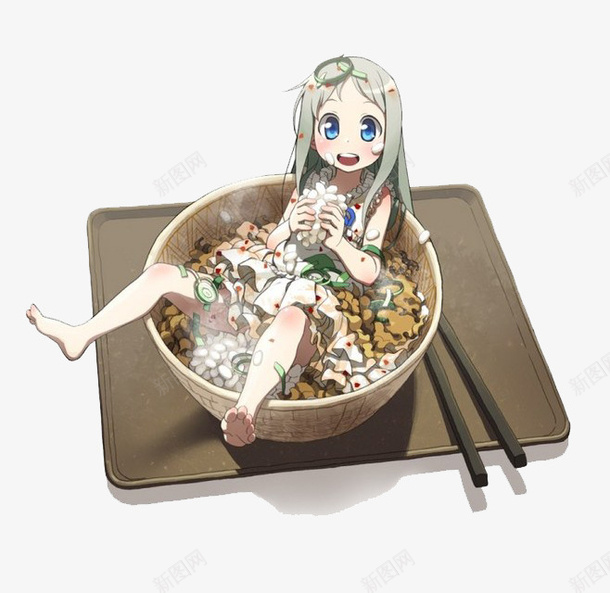卡通食物png免抠素材_88icon https://88icon.com 卡通 女孩 手绘 米饭 装饰 食物