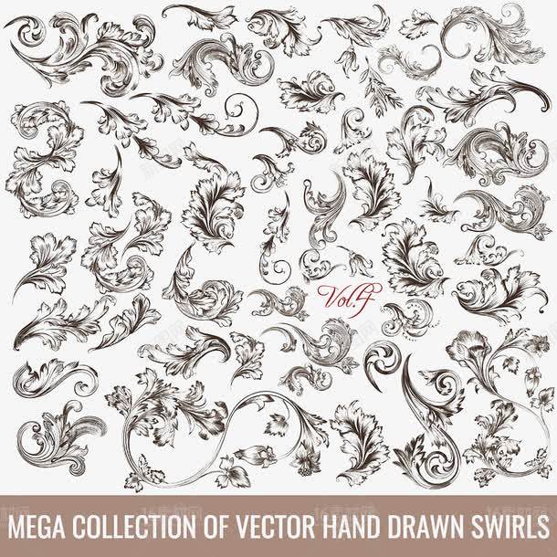 欧式卷边花纹装饰png免抠素材_88icon https://88icon.com 古典花纹 欧式花纹 花边边框 装饰花纹