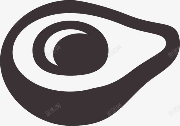 黑白牛油果png免抠素材_88icon https://88icon.com 俯拍水果 俯视图 俯视拍摄 水果 水果的平面 黑白