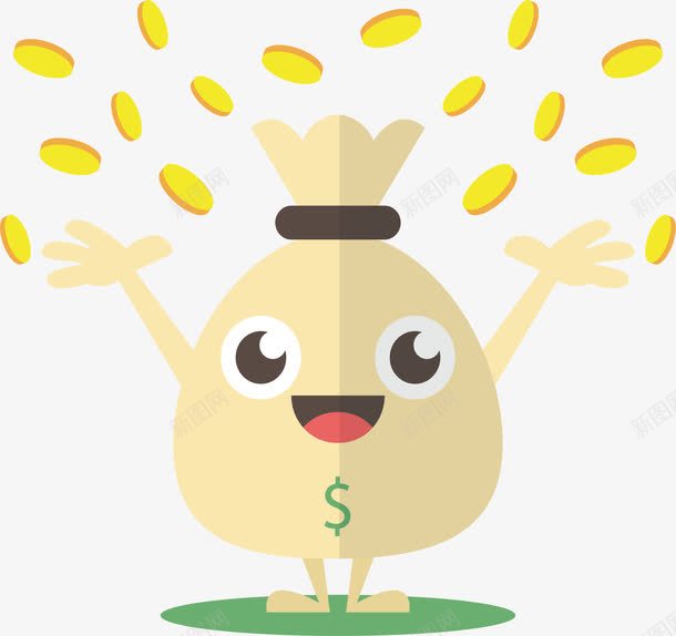 漫天飞舞的金币png免抠素材_88icon https://88icon.com 卡通钱袋 发钱啦 矢量png 金币 金币钱袋 钱袋