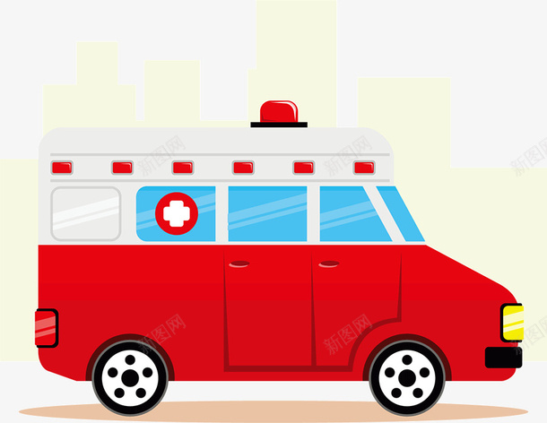 红色的救护车png免抠素材_88icon https://88icon.com 小红车 护 救 的 红 色 车