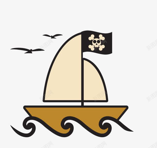 手绘卡通海盗船矢量图ai免抠素材_88icon https://88icon.com 卡通素材 大雁 海盗 海盗船 船图片 矢量图