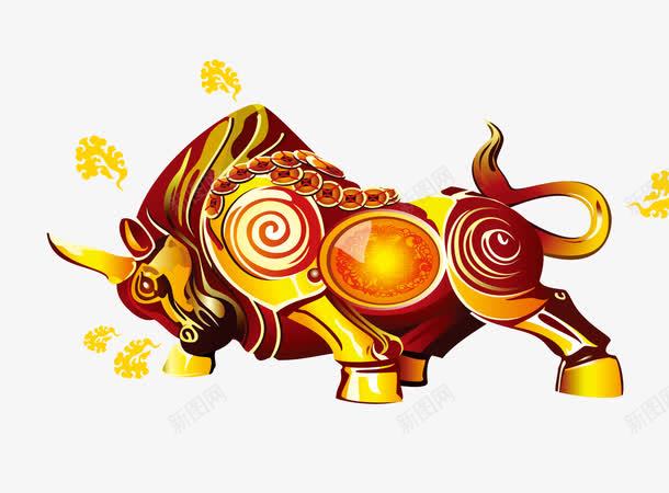 装饰金牛png免抠素材_88icon https://88icon.com 卡通 金牛 钱