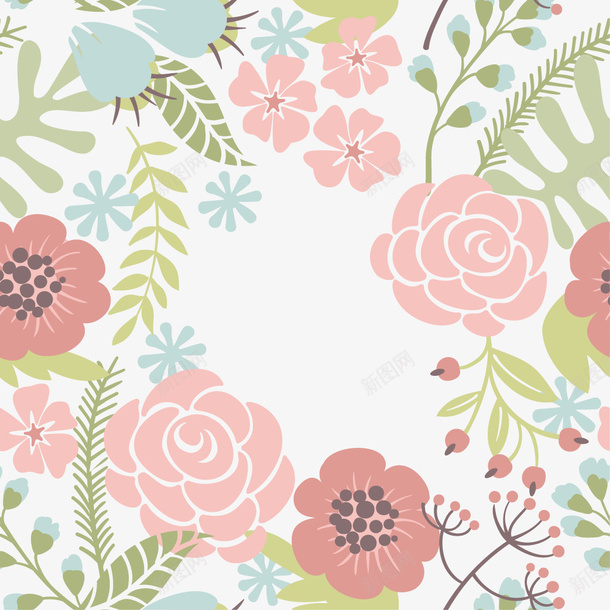 手绘鲜花底纹矢量图ai免抠素材_88icon https://88icon.com 底纹 背景 鲜花 矢量图