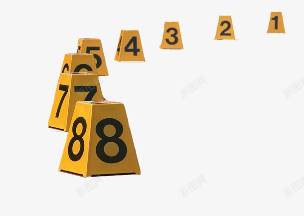跑道上的顺序牌png免抠素材_88icon https://88icon.com 跑道 运动会 顺序 黄色