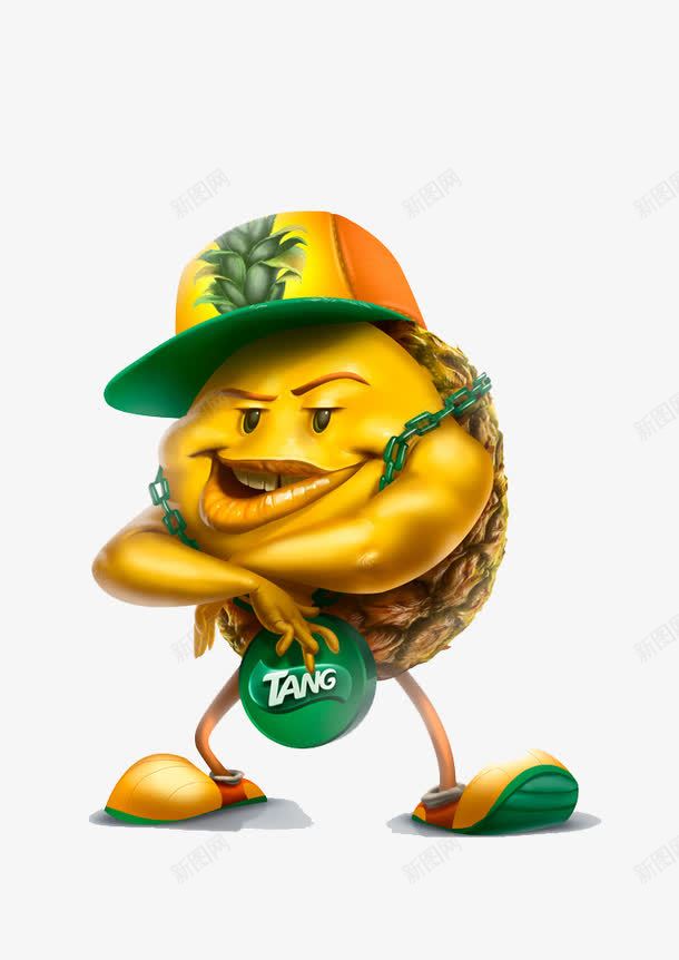 金色的菠萝小丑png免抠素材_88icon https://88icon.com 戴帽子的菠萝 菠萝小丑 金色的菠萝