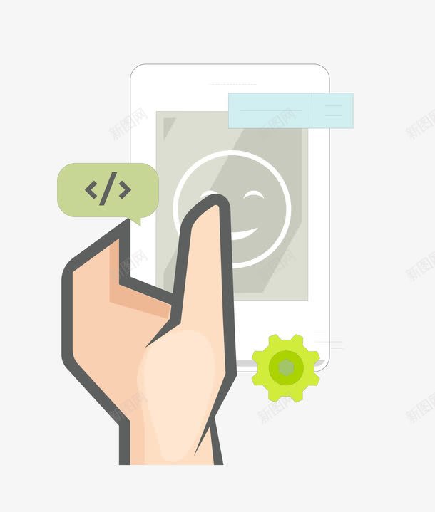 卡通手握手机png免抠素材_88icon https://88icon.com 卡通手机 手握手机素材 手机 矢量手机