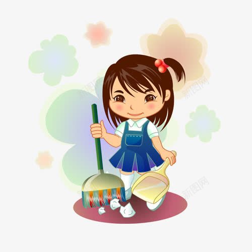 打扫卫生的小女孩png免抠素材_88icon https://88icon.com 卫生 干净 整洁 清洁