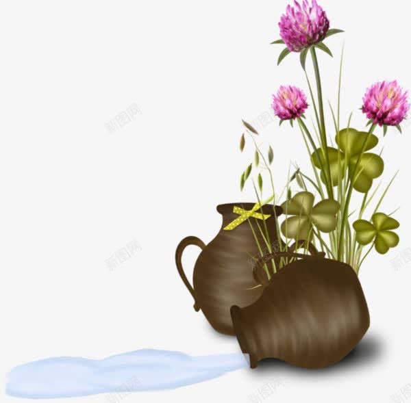 花瓶植物png免抠素材_88icon https://88icon.com 倒水 植物鲜花 洒出谁 洒水 花瓶